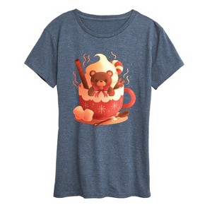 Women's - Instant Message - Holiday Bear Cocoa Mug Short Sleeve Graphic T-Shirt - 1 of 4