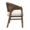Christopher Knight Home Set of 2 Emery Rubberwood Upholstered Dining Chairs with Cane Designed Curved Back Walnut/Beige - 4 of 4