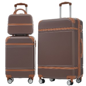 Lyngins 3-Piece Hardside Luggage Set – 20" Carry on Luggage, 28" Expandable Spinner Suitcase, Cosmetic Case, ABS Lightweight Build, 3-Digit TSA Lock - 1 of 4