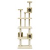 vidaXL Cat Tree Cream Engineered wood, plush, sisal 74.0 in tall Storage - 4 of 4
