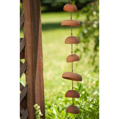 Natural Terracotta and Jute Hanging Moon Chimes, 40"