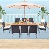 Costway 9 PCS Patio Rattan Dining Set with Acacia Wood Table, Cushions, 1.9" Umbrella Hole - 2 of 4
