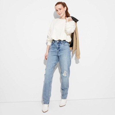 Women's High-Rise Curvy Straight Jeans - Wild Fable™