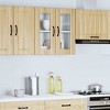 CLIHOME 2 Doors Contemporary Kitchen Wall Storage Cabinet Engineered Wood and Glass - 4 of 4