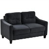 RISOKEYS Loveseat Sofa - Velvet Love Seat Couch for Living Room, Small Modern Loveseat Sofa Couch, Removable Cover for Apartment Living Room, Black - 2 of 4