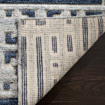 Hand-Knotted Medallion Wool & Cotton 8' x 10' Blue Area Rug