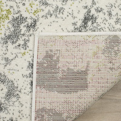Ivory and Grey Watercolor Power Loomed Area Rug 5'3"x7'6"