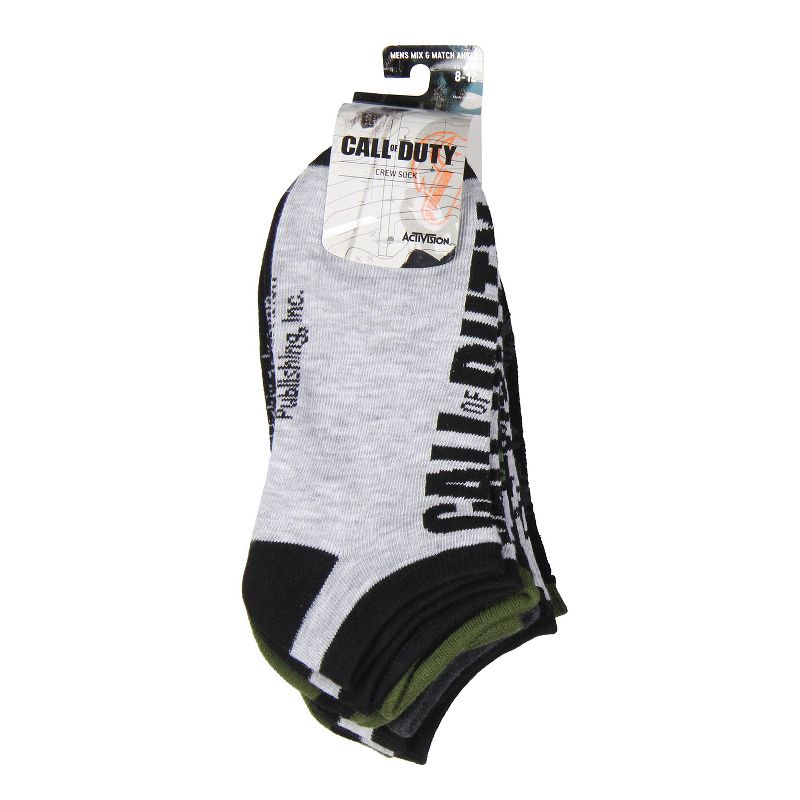 Call Of Duty Men's Modern Warfare Black Ops No-Show Ankle Socks 6 Pair Pack Multicoloured, 4 of 5
