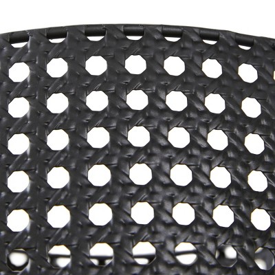 Set of 3 Black Metal Perforated Cylinder Floor Planters