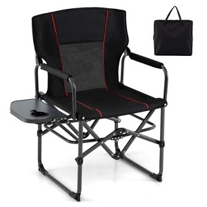 Costway Folding Camping Chair with Side Table & Cup Holder
