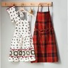 tag Holiday Plaid Cotton Apron for Kitchen, Christmas Cooking Apron, Red Multi, Machine Wash, 32" L x 35" W - 2 of 2
