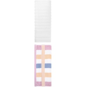 REGALWOVEN Pure Cotton Striped Decorative Hand Towel for Bathroom 14" x 30"/13" x 29" 2 Pcs - 1 of 4