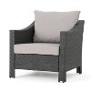 Christopher Knight Home Antibes Outdoor Wicker Club Chairs with Cushions (Set of 2), Gray/Light Gray - 4 of 4