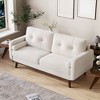 65" Modern Loveseat Sofa, 2 Seater Upholstered Sofa Couch With Wide Armrest, Deep Seat Sofa Couch for Living Room Office Bedroom Apartment - 2 of 4