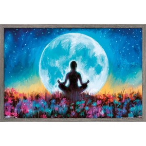 Trends International PD Moreno - Fine Art - Yoga Moon Framed Wall Poster Prints - 1 of 4