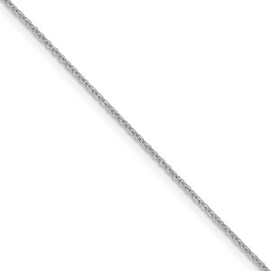 Black Bow Jewelry 1.3mm 10k White Gold Flat Cable Chain Necklace - 1 of 4