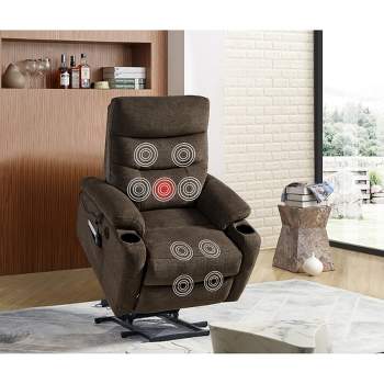 Electric Lift Massage Recliner with Heating, USB Charging Port, Cup Holder and 2 Side Pockets - ModernLuxe