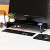 The Lakeside Collection Monitor Stand Wooden Riser 4 USB 2.0 Charging Ports Black Or White - 2 of 4