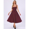INSPIRE CHIC Women's Sleeveless Square Neck Midi Swing A-Line Party Wedding Guest Dresses - 3 of 4