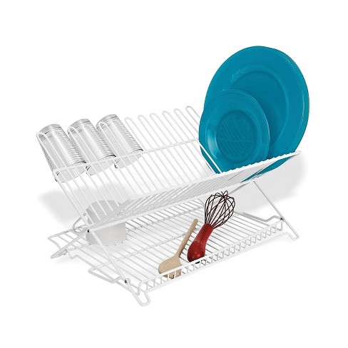 Plastic foldable dish drainer rack