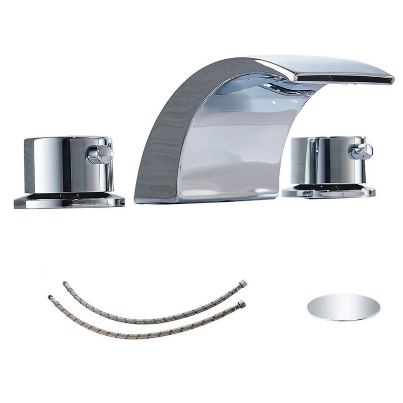 BWE 8 in. Widespread 2-Handle Bathroom Faucet With Led Light And Pop Up Drain, 1 of 8