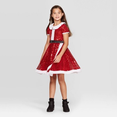 red christmas dress girl