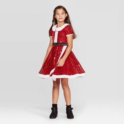 girl in christmas dress