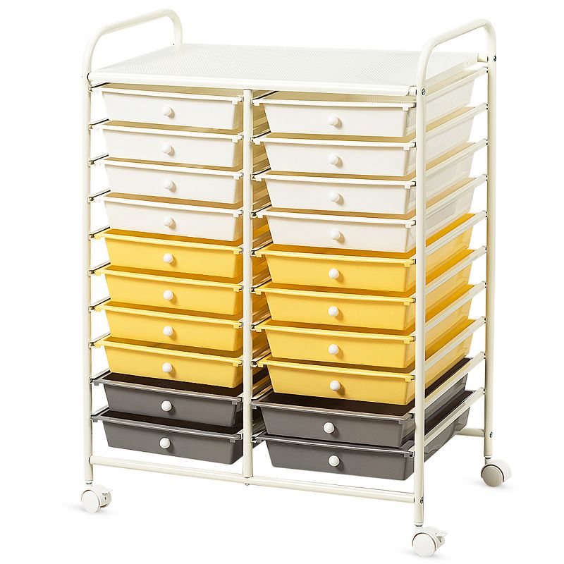Tangkula 20-Drawers Rolling Storage Cart with Organizer Top, 4 of 7