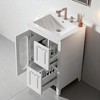 24-Inch Bathroom Vanity with Sink,Glass Door,Drawers & Adjustable Shelf,Freestanding Vanity with Ceramic Basin & 8" Faucet Mount - 3 of 4