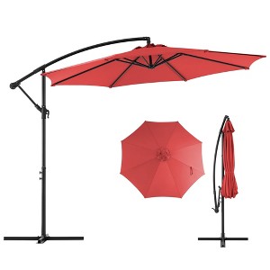 JIONJOY 10ft Cantilever Patio Umbrella - 90° Auto-Tilt, 8 Steel Ribs & UPF 50+ Sun Protection, Waterproof Outdoor Market Umbrella with Cross Base - 1 of 4