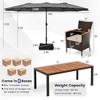 Costway 11 PCS Patio Dining Set with 15ft Double-Sided Patio Umbrella (Base Included) Beige/Coffee/Navy/Orange/Wine/Grey - 3 of 4
