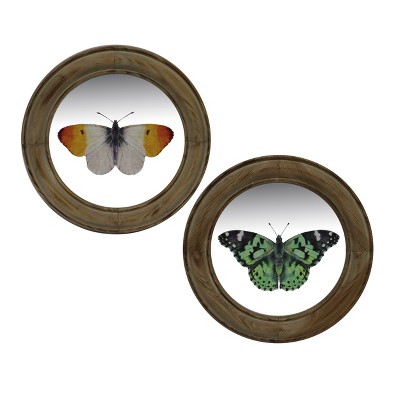 VIP Wood 12.99 in. Brown Butterfly Art Print Sign