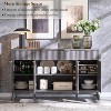 60" Buffet Sideboard Cabinet, Fluted Coffee Bar Table with 3 Drawers & 4 Doors, Modern Sideboard for Dining Room, Living Room - 3 of 4
