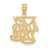 Black Bow Jewelry 14k Yellow Gold I Love My Wife Pendant, 13mm - 3 of 4
