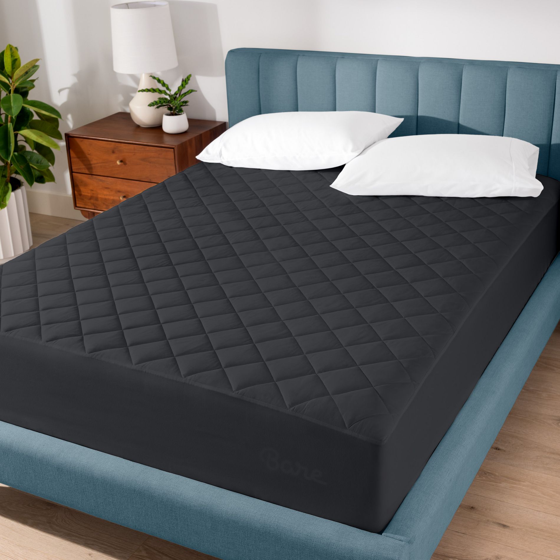 Bare Home Quilted Hypoallergenic Down Alternative Fiberfill Fitted Mattress Pad