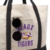 LSU Tigers Arched School Name Canvas Tote Bag With External Pocket, Reusable Shoulder Bag for Shopping, School, Beach - 2 of 4
