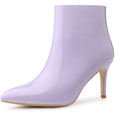 Allegra K Women's Pointed Toe Size Zipper Stiletto High Heel Ankle Boots