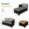 Heynemo 3-Piece Patio Furniture Set, All-Weather PE Rattan Outdoor Sectional with Storage Table, L Shape Outdoor Couch with Cushions - 3 of 4