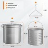 Karl Home 50 QT 3-Piece Stainless Steel Stock Pots with Strainer Basket, Lid, Hook and Steamer - 2 of 4