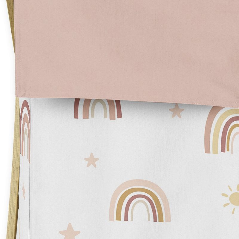 Sweet Jojo Designs Girl Laundry Hamper Boho Rainbow Pink Yellow and White, 5 of 7