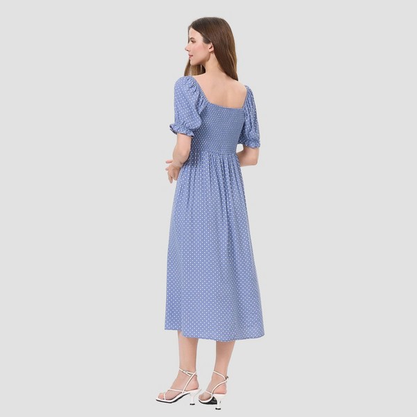 Vestido midi evasé de manga corta abullonada de mujer - A New Day™ 3