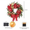 TackView 24Inch Christmas Wreath, Artificial Wreath with Berries, Flowers, Holiday Decorations for Indoor Outdoor Mantel Door, Red - 4 of 4
