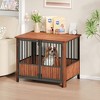 HTUTWOO Fluted Dog Crate, Walnut Wood Double Door Pet Kennel, Decorative Pet House & Indoor Side End Table for Medium & Large Dogs - 3 of 4