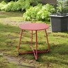 Simple Trending Outdoor and Indoor End Table for Garden Balcony Yard, Red - 4 of 4