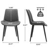 Lyngins Cozy Dining Chairs Set of 4, PU Leather Kitchen Chair, Upholstered Armless Chair with Metal Legs for Kitchen, Restaurant, Meeting Room - 4 of 4