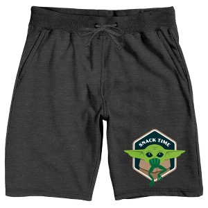 Grey Mens Star Wars Baby Grogu Snack Time Sleep Pajama Shorts - 1 of 2