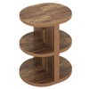 Resenkos Sofa Side End Table, End Table, Couch Table,3-Tier Half-Round End Table, Semi-circular Side Table for Living Room,Brown - 3 of 4
