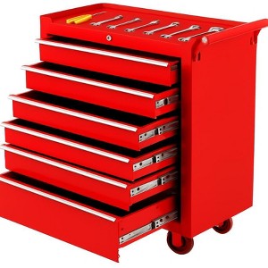 6-Drawer Rolling Tool Chest with Universal Locking Wheels, Portable Tool Storage Cabinet Organizer, Garage Workshop Tool Cart on Wheels - 1 of 1