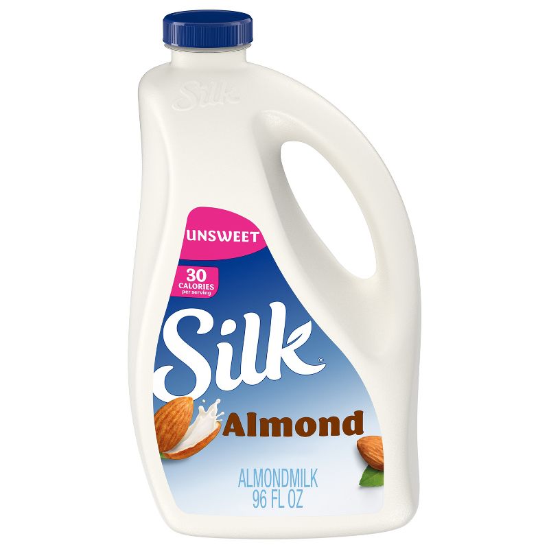 Silk Unsweetened Almond Milk - 96 fl oz, 1 of 11
