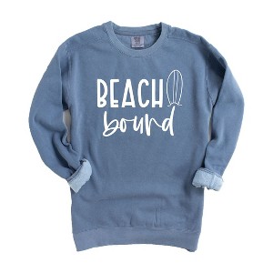 Simply Sage Market Women's  Garment Dyed Graphic Sweatshirt Beach Bound - 1 of 2